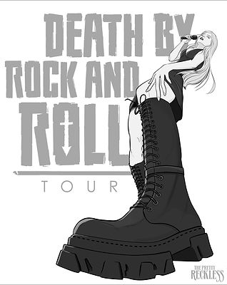 Sketch poster of Taylor Momsen for The Pretty Reckless DxRnR tour