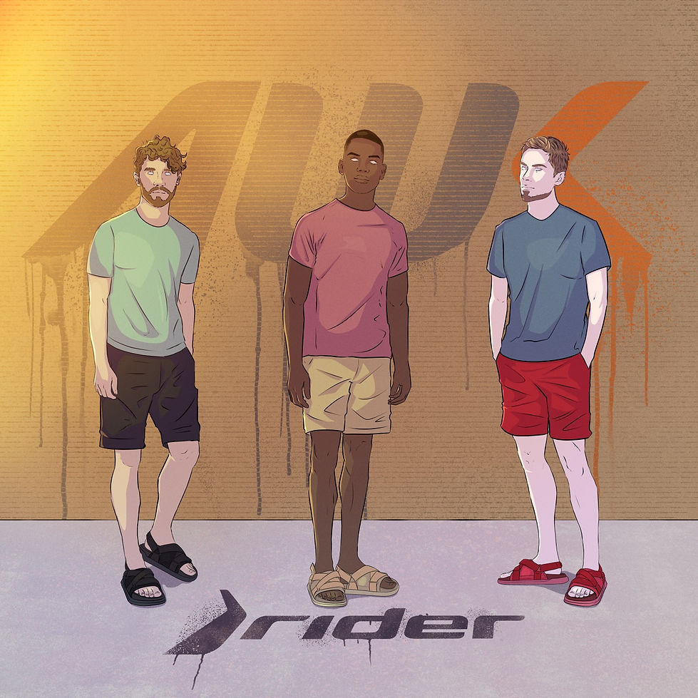 Advertising illustration for Rider commissioned by Artwalk
