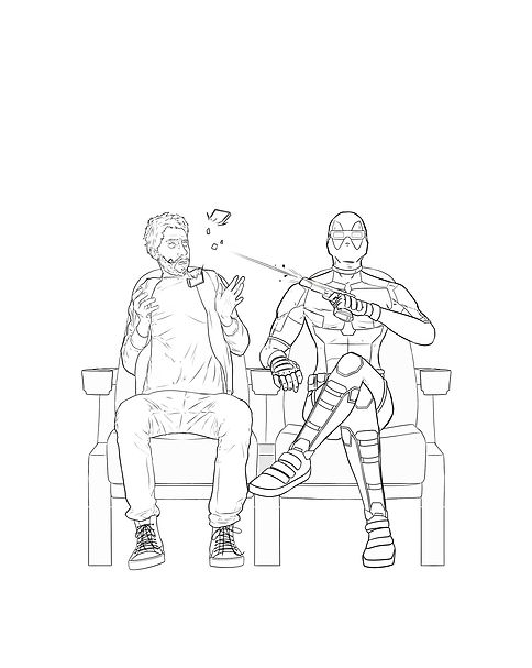 Sketch theater poster of Marvel Studios 'Deadpool'