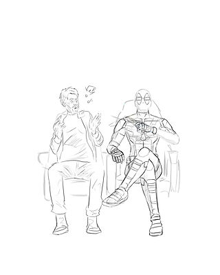 Sketch theater poster of Marvel Studios 'Deadpool'