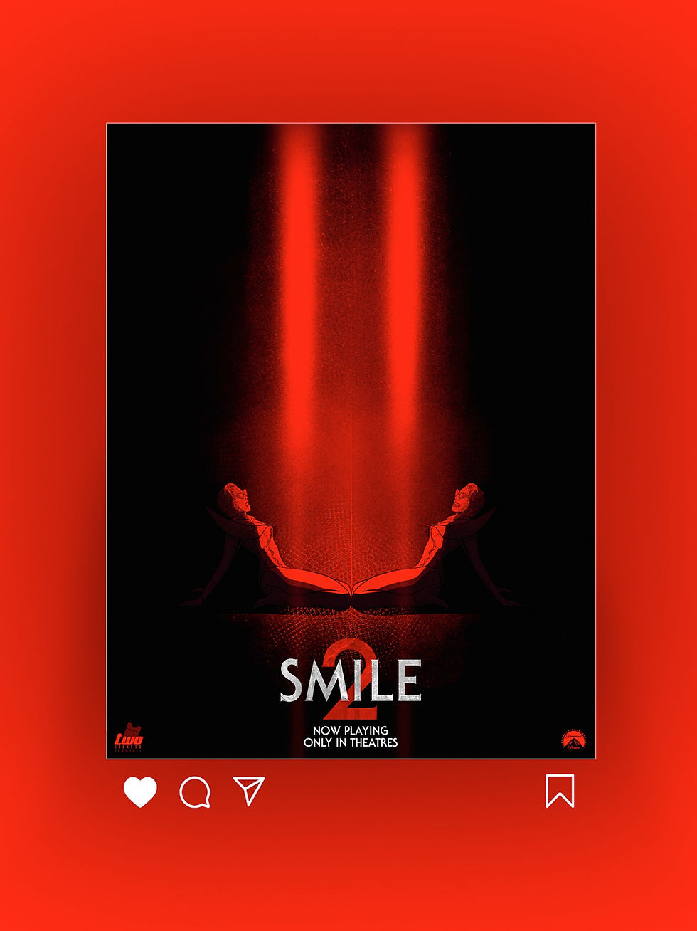 Movie poster of the horror 'Smile' starring by Naomi Scott