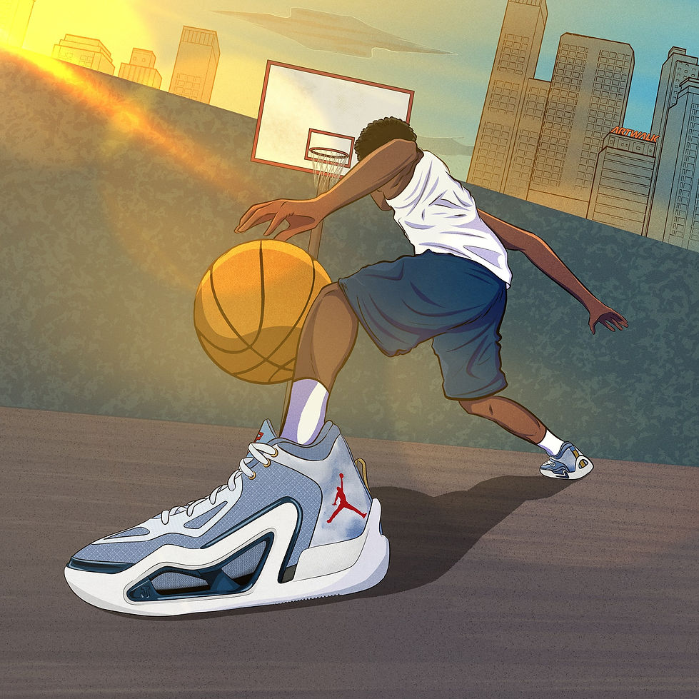 Advertising illustration for Nike Jordan sneakers commissioned by Artwalk