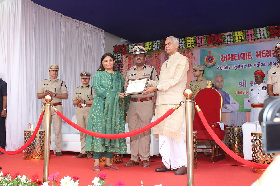 Samarth Initiative Acknowledged by Gujarat Governor Shri Acharya Devvrat and Dr. K L N Rao, DGP, Prison Gujarat