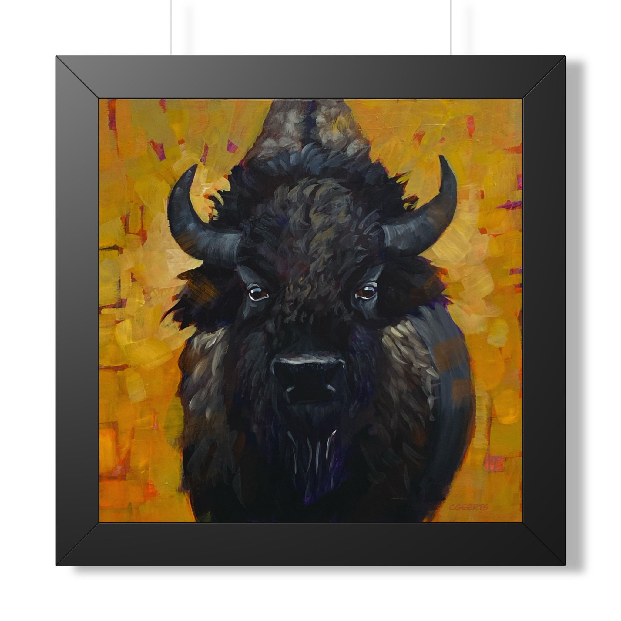 Indomitable - by Connie Geerts -Bison Art Print Framed Poster