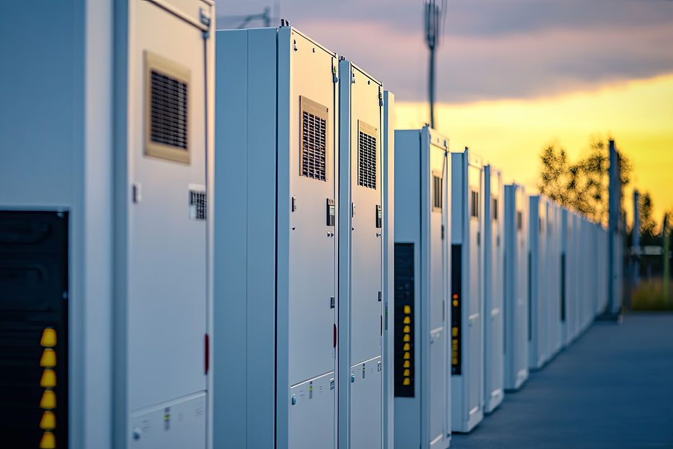 EV charging hub connected to battery storage system