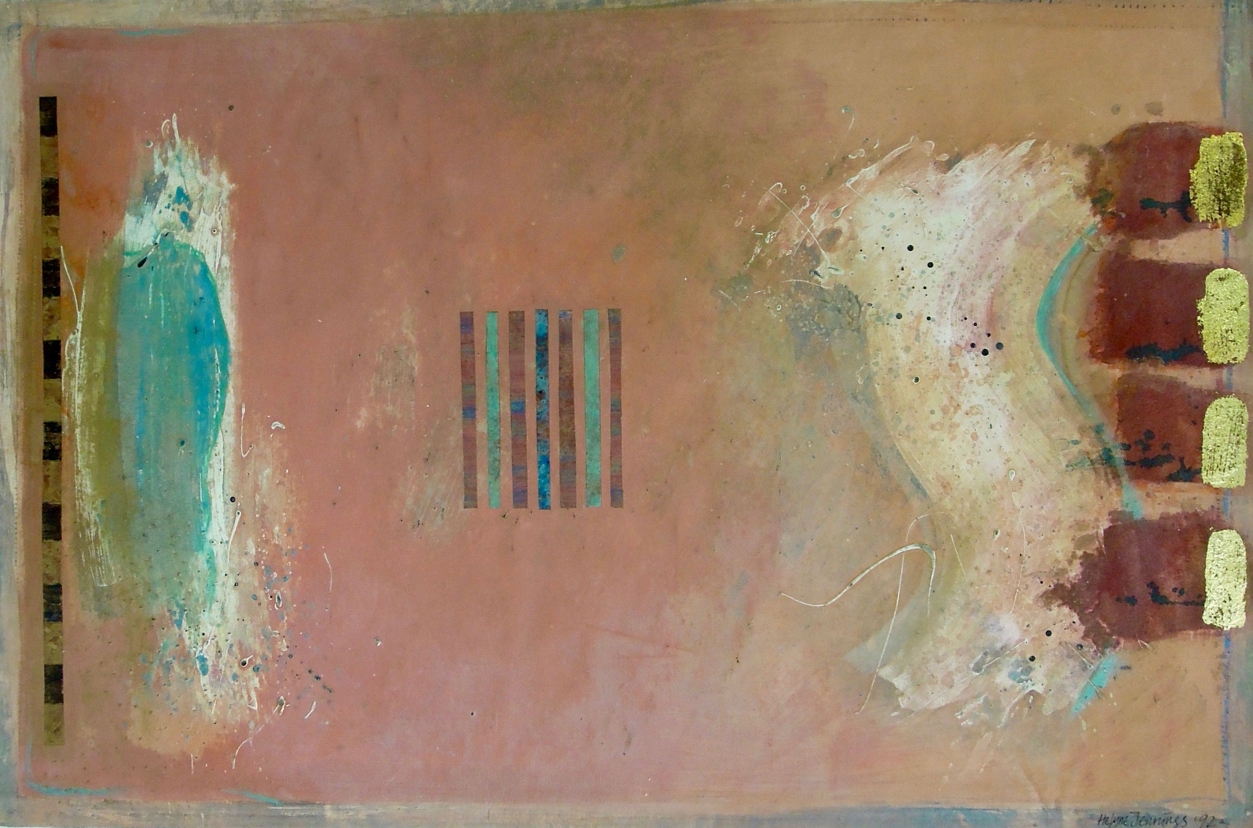 Pale Horizon by HELYNE JENNINGS, British abstract art, British mixed media artwork, Art Forum, Art for homes and offices