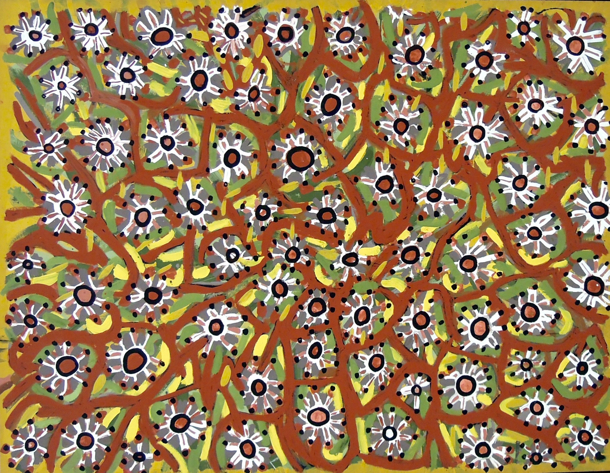 Flowers by EUNICE NAPANGATI,  Australian ABORIGINAL ART, Art Forum, Art for homes and offices