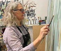Jo Darvall at work - Art Forum Singapore