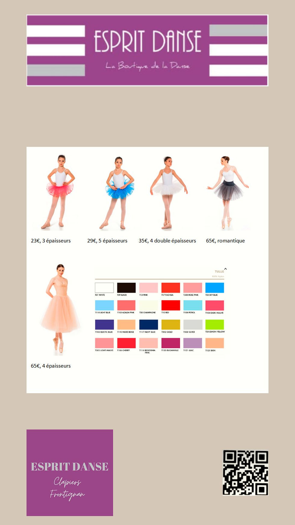 Tutus de spectacle de danse