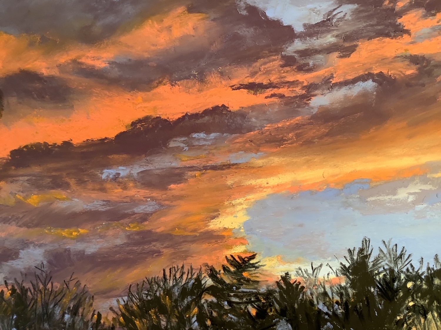 "Fiery Farewell", 9"x12"
