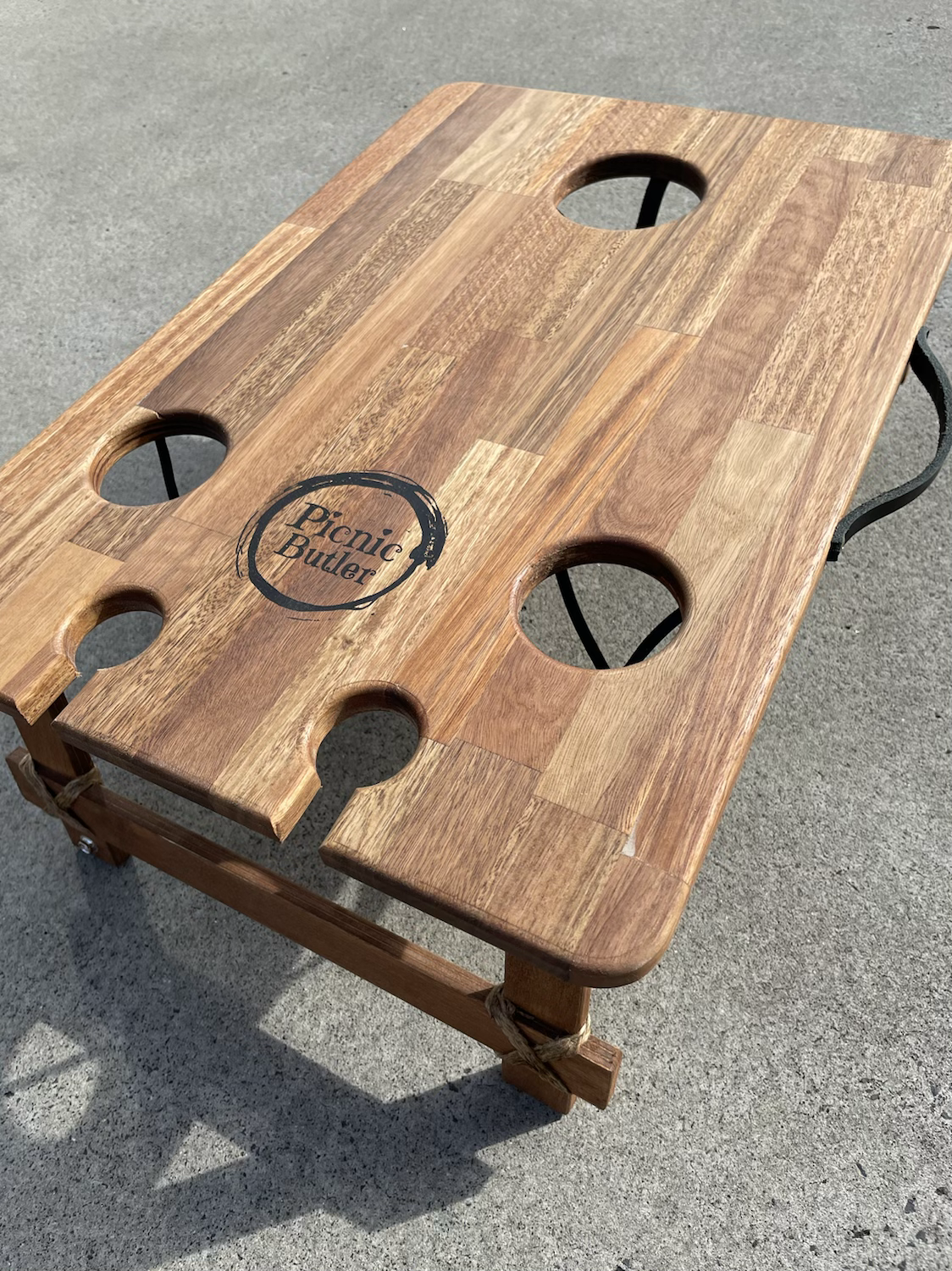Spotted Gum "Vino" 2-Wineglass 2-Beer Table