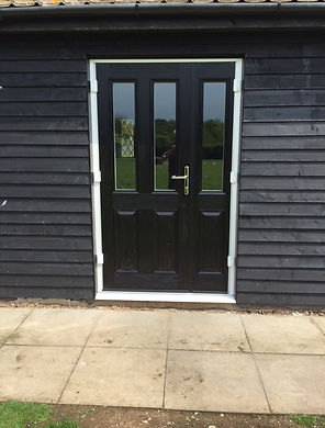 Black composite door and side panel