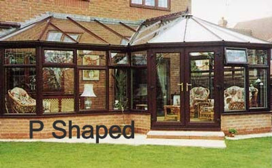 P-Shape uPVC Conservatory in Dark Brown Colour