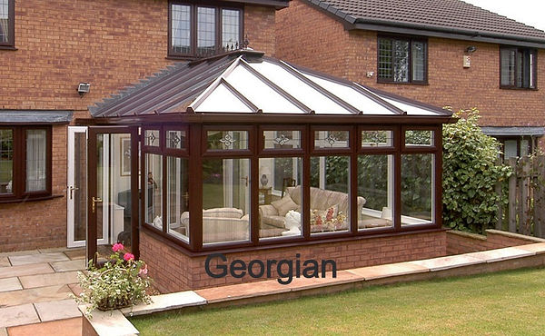 Georgian uPVC Conservatory Dwarf Wall Brown Colour