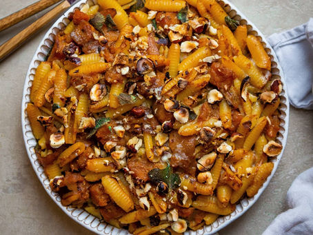 Pasta Bake: Gnocchi Sardi (Malloreddus) with Squash, Sage, Hazelnuts & Miso Brown Butter