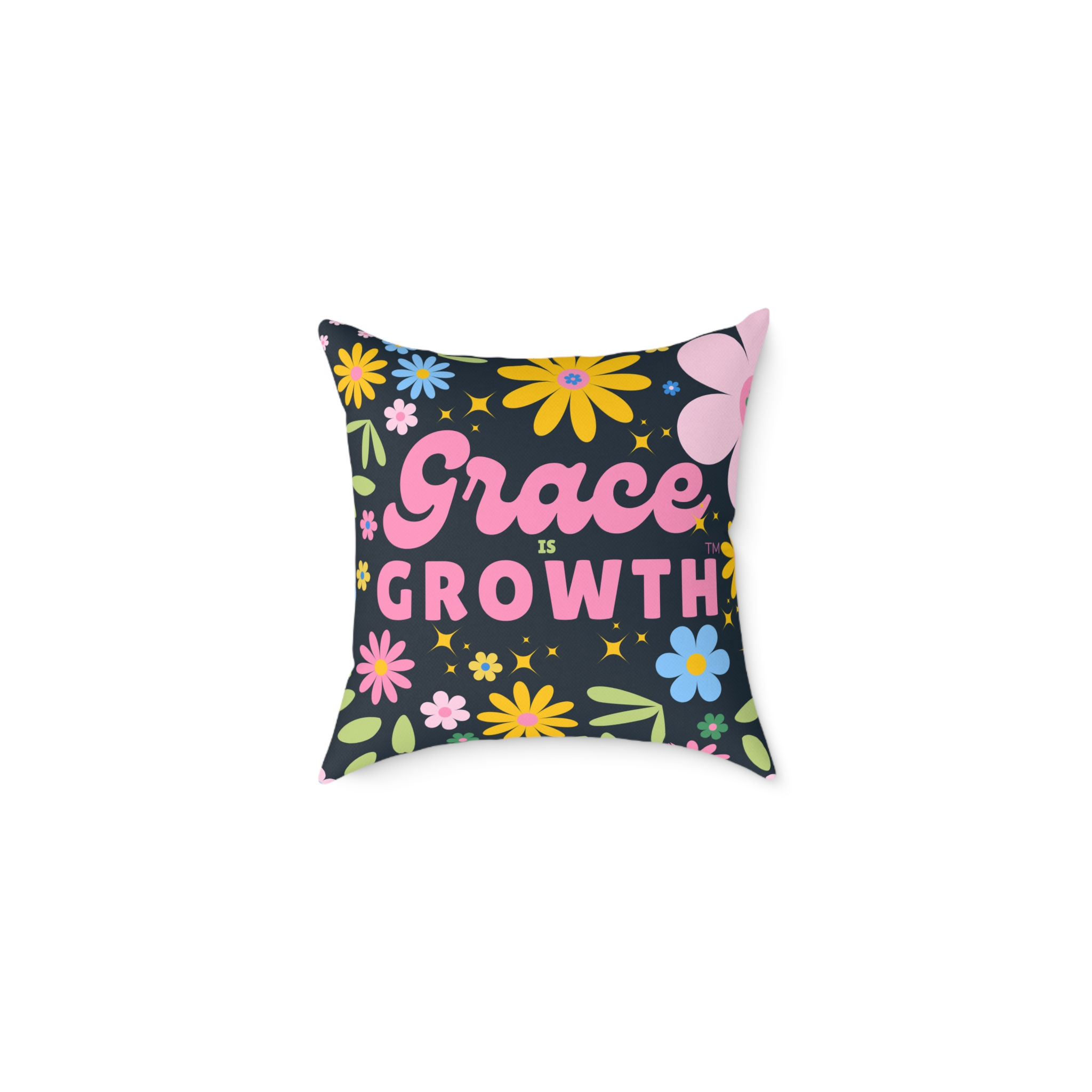 Grace is Growth Floral Square Pillow