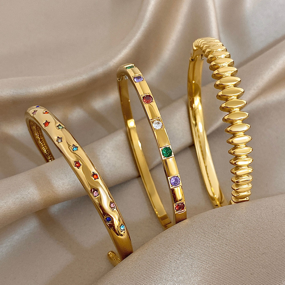 Luxury Gold-Plated Rainbow Crystal Bracelet