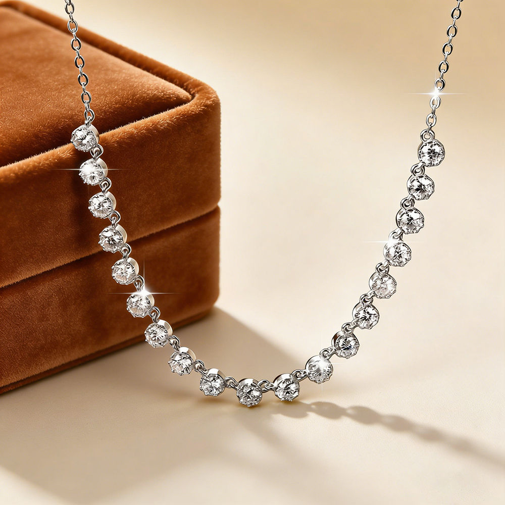 Moissanite Bubble Pendant Necklace