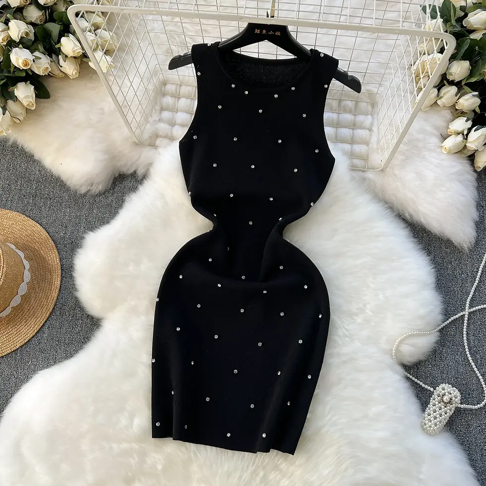 Thumbnail: Amara Knitted Sheath Midi Dress