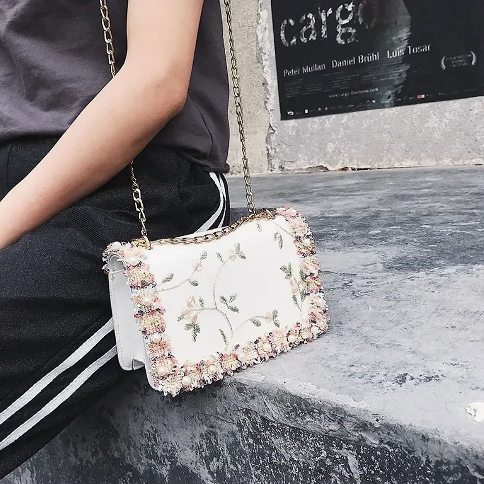 Thumbnail: Floral Chain Mini Shoulder Bag
