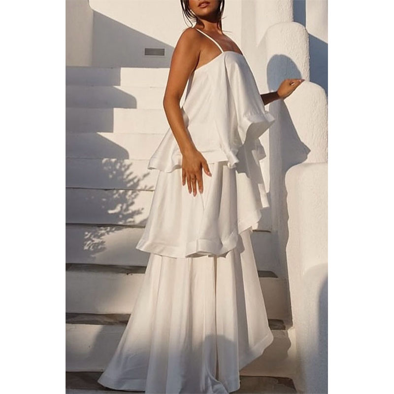 Thumbnail: Pleated Tiered Maxi Dress