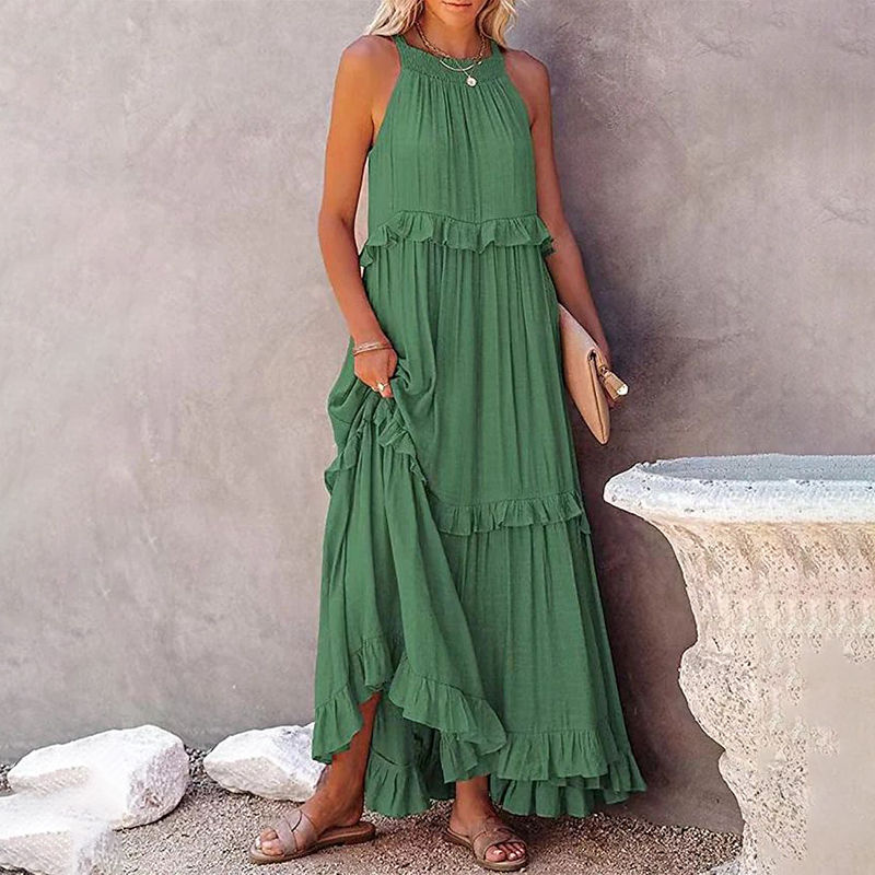 Elegant Ruffle Maxi Sundress