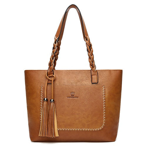 Thumbnail: Women’s PU Leather Shoulder Bag – Tassel Crossbody Handbag