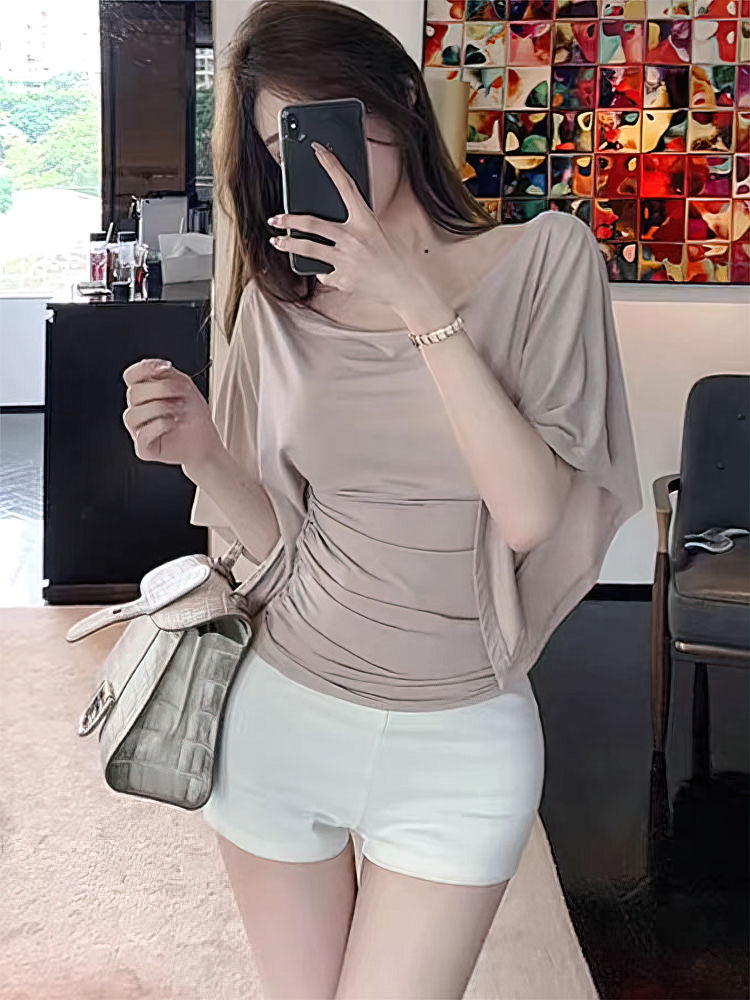 Chelsea Off-Shoulder Draped Top – Women's Batwing Sleeve Blouse