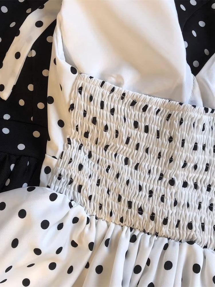Thumbnail: Women's Backless Halter Polka Dot Crop Top