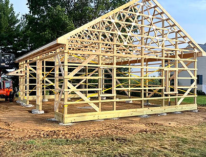 Frame of a Pole Barn