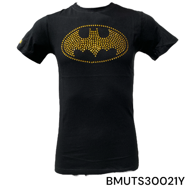 Batman Large Yellow Diamante Symbol Ladies T-shirt