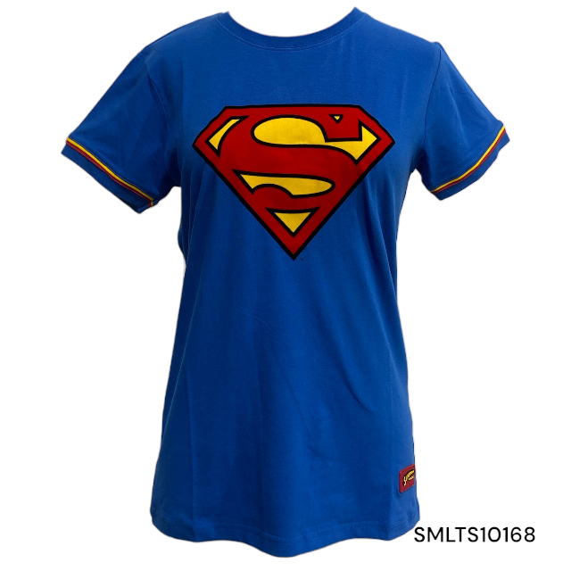 Superman Felt Traditional Logo Ladies T-shirt