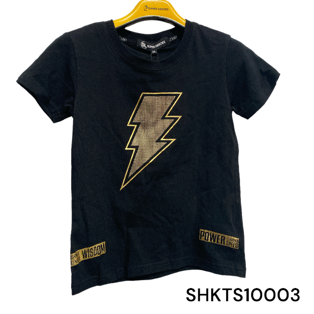 Shazam Solid Gold Logo Kids T-shirt
