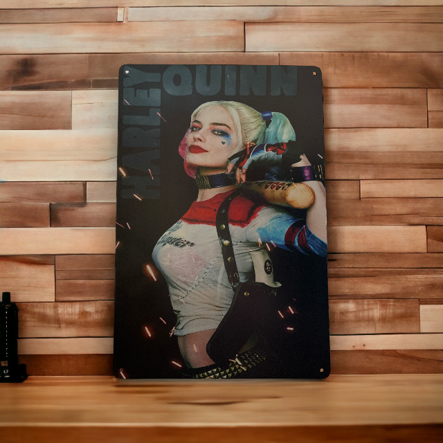 Harley Quinn Baseball Bat Metal Tin Sign