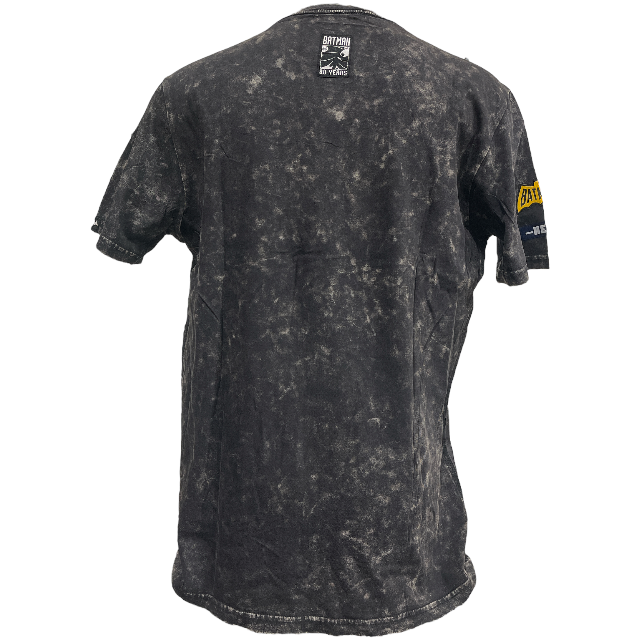Thumbnail: Batman black stone wash  bat symbol men's t-shirt