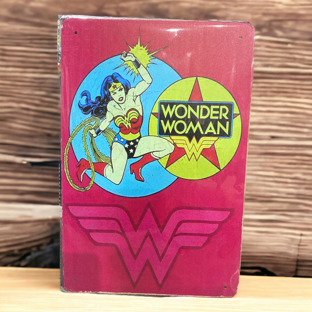 Wonder Woman Pink Metal Tin Sign