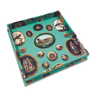 An original PARVUM OPUS CARTA design featuring antique micromosaics on a duck egg blue ground.