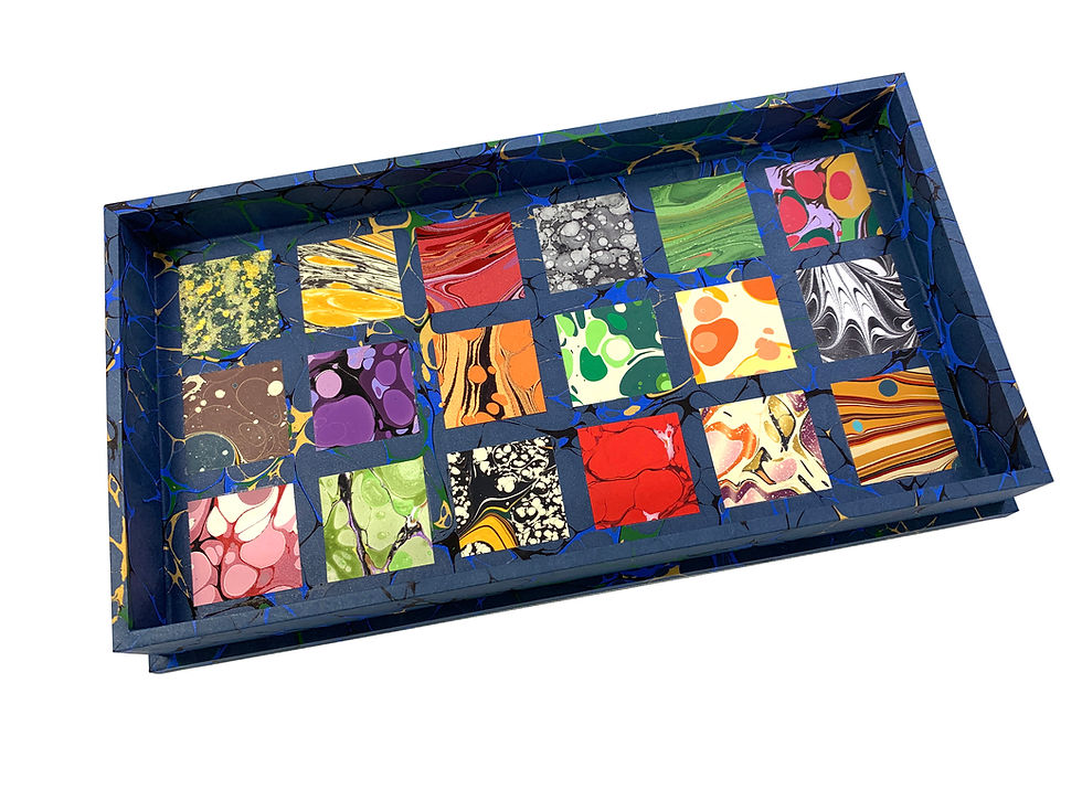 Thumbnail: Specimen Tray Nº 2, Square Mosaic on Blue, handmade by Parvum Opus