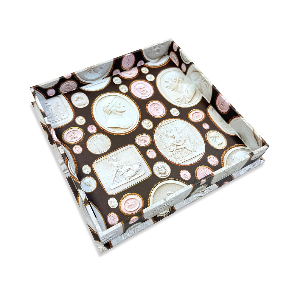 Thumbnail: Intaglios on Chocolate, patterned paper gift wrap by Parvum Opus