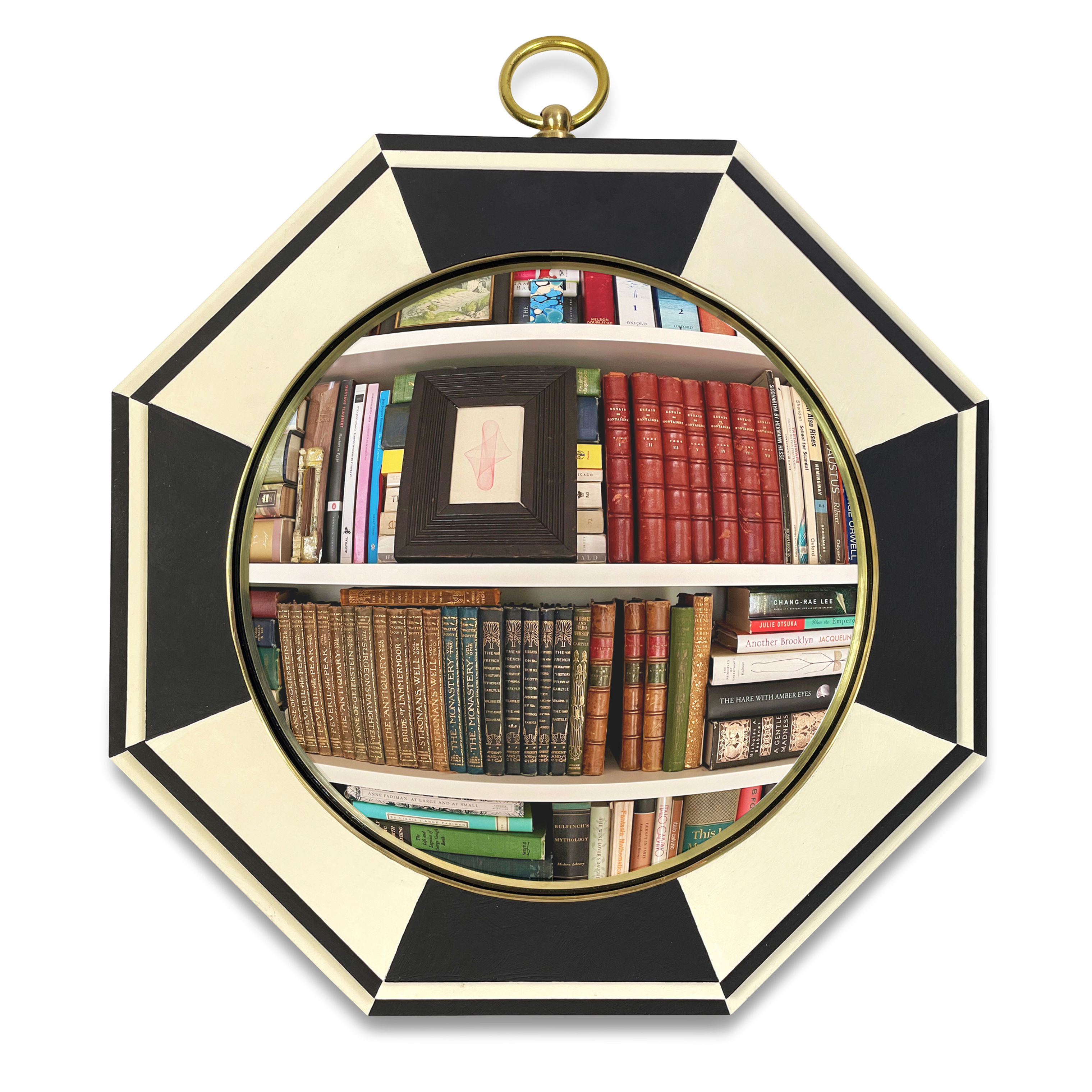 Parvum Opus hand-painted convex mirror No.9, large octagon