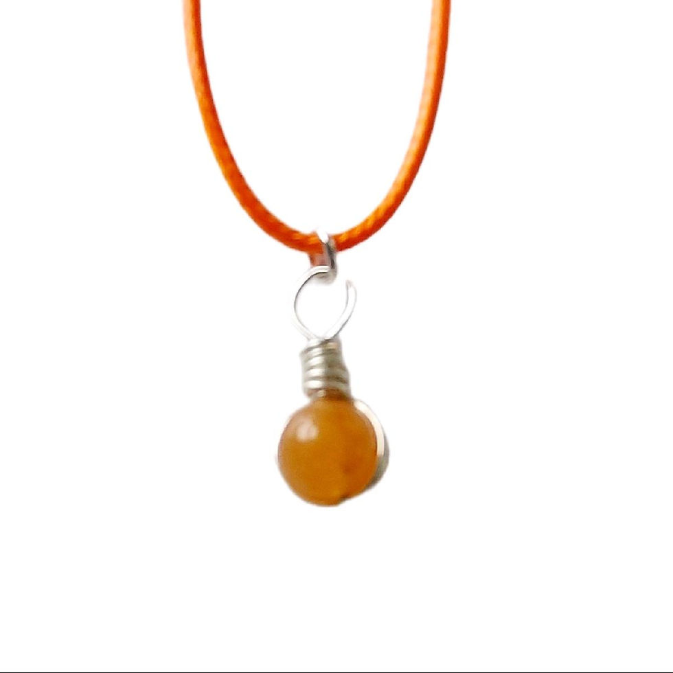 Citrine Gemstone Pendant with matching braided cord