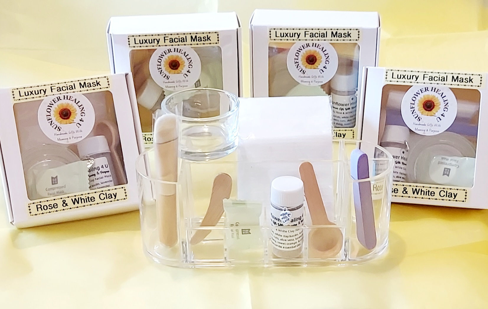 Natural Luxury Rose & Clay Facial Mask Sunflower Healing 4 U