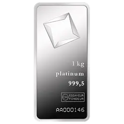 1 Kilo of .9995 pure platinum , approved Suisse mint of our choice (such as Valcambi, Argor-Hereaus, Pamp or Credit Suisse) w