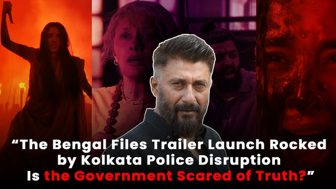 The Bengal Files trailer launch disrupted in Kolkata as police intervention sparks outrage; Vivek Agnihotri’s film exposes Bengal’s violent history and forgotten bravery of Gopal Patha.