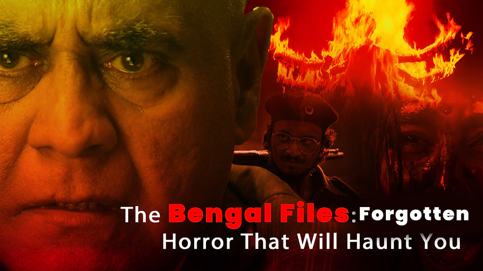 Puneet Issar in a powerful scene from The Bengal Files, a film by Vivek Ranjan Agnihotri exploring the haunting events of Direct Action Day and the Noakhali riots in 1940s Bengal.