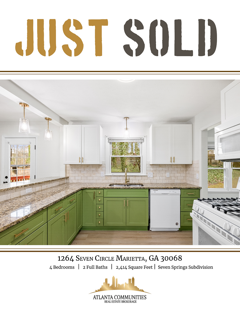 1264 Seven Springs Circle Marietta, GA 30068 just sold on 4/2/2026 for $5k above our $500k asking price.