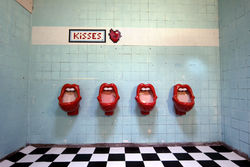 kisses urinal