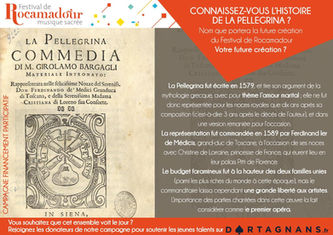 Création de l'Ensemble la Pellegrina au Festival de Musique Sacrée de Rocamadour