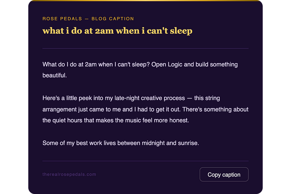 Late Night Sessions Creating