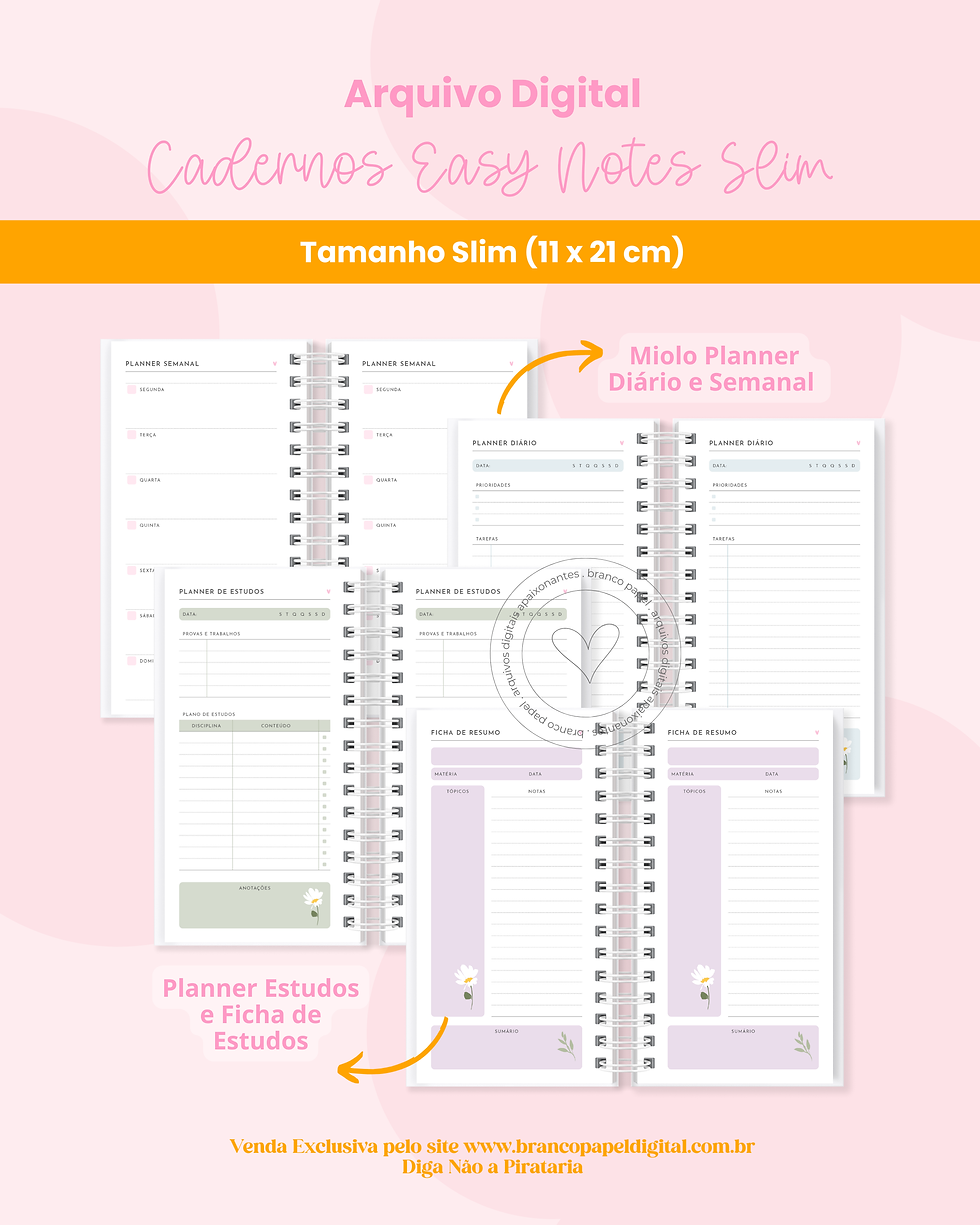 Miniatura: Cadernos Easy Notes Slim